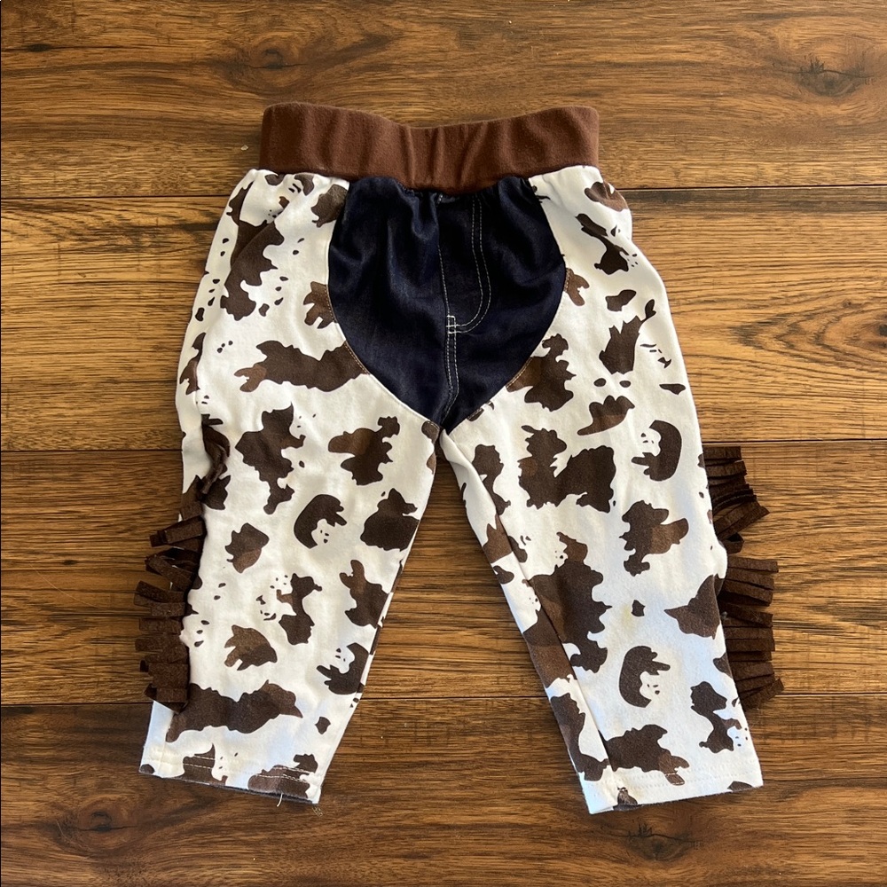 Cowprint Fringe Baby/Toddler Pants - Brown & White